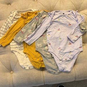Set of 4 Brannan’s Favorite girls long sleeve onesies by Gap.